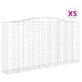 vidaXL Oblúkový gabionový kôš 5 ks 400x50x200/220cm pozinkované železo