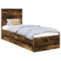 vidaXL Rám postele Dymová dub 75 x 190 cm Inžinierske drevo