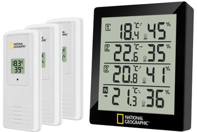 Termohygrometer Bresser National Geographic 4 výsledky merania, čierna