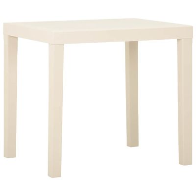 vidaXL Záhradný stôl biely 79x65x72 cm plast