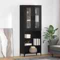 vidaXL Highboard Čierny dub 69,5 x 34 x 180 cm Kompozitné drevo
