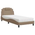 vidaXL Posteľ Viana s matracom kapučínová 90x200 cm umelá koža