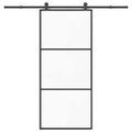 vidaXL Posuvné dvere s kovaním ESG sklo a hliník 90x205 cm