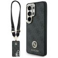 Puzdro Guess 4G Big Rhinestone Triangle Strap MagSafe pre Samsung Galaxy S26 Ultra čierne