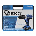 Vŕtačka/skrutkovačka s funkciou príklepu 21V 2x 2Ah batérie GEKO