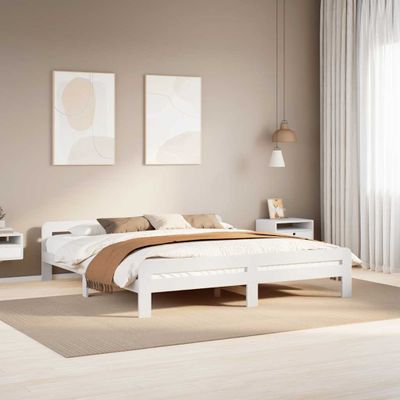 vidaXL Posteľ s matracom biela 180x200 cm masívna borovica