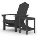 vidaXL Záhradná stolička Adirondack so stolíkom HDPE antracitová
