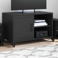 vidaXL TV skrinka čierna 68x39x43,5 cm oceľ