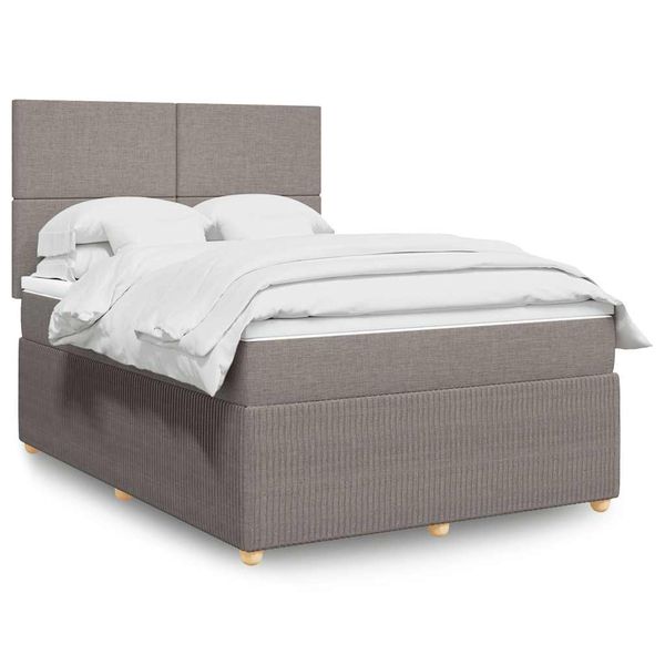 vidaXL Posteľný rám boxspring s matracom sivohned 140x200 cm látka