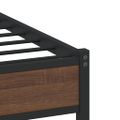 vidaXL Kovový posteľný rám bez matraca, hnedý dub 140x190 cm