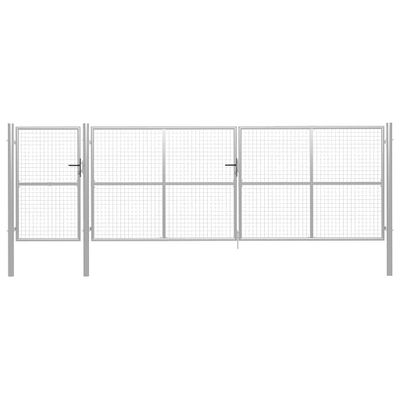 vidaXL Záhradná brána oceľová 500x150 cm strieborná