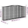 vidaXL Oblúkové gabiónové koše 9 ks 400x50x180/200cm pozink. železo