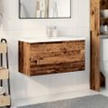 vidaXL skrinka pod umývadlo so vstavaným umývadlom Old Wood