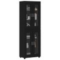 vidaXL Highboard FLORIN 60 x 35 x 182 cm Čierna Kompozitné drevo
