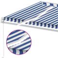 vidaXL Ručne zaťahovacia markíza s LED 350x250 cm modrá a biela