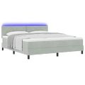 vidaXL LED box s pružinami Svetlosivá 180 x 200 cm Zamat