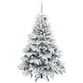vidaXL Umelý vianočný stromček s 150 LED-i Biela 150 cm PE a PVC