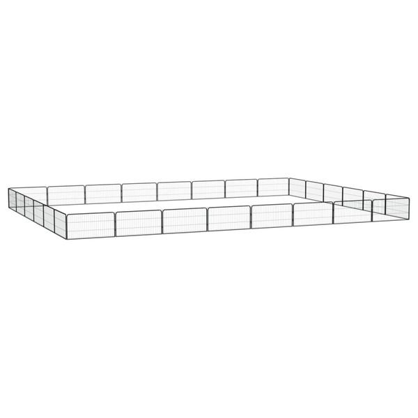 vidaXL Ohrádka pre psov 28 panelov čierna 100x50 cm práškovaná oceľ