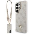 Obal Guess 4G Big Rhinestone Triangle Strap MagSafe pre Samsung Galaxy S26 Ultra ružová