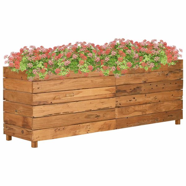 vidaXL Vyvýšený záhon 150x40x55 cm, recyklované tíkové drevo a oceľ