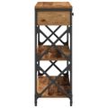vidaXL Konzolový stôl Staré drevo 75 x 28 x 75 cm