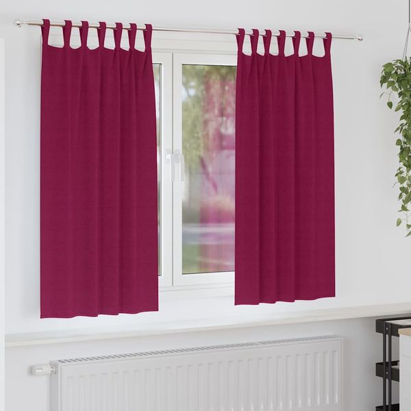 vidaXL Záclony na zatemnenie s krúžkami 2 pcs Víno červené