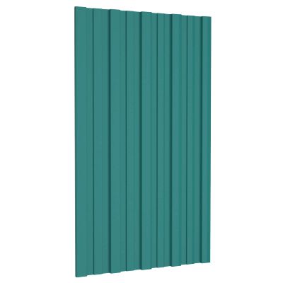 vidaXL Strešný panel 36 pcs Zelená 80 x 45 cm Pozinkovaná oceľ