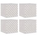 vidaXL skladacie úložné boxy 4 ks Krémovo 32x32x32 cm Netkaná textília