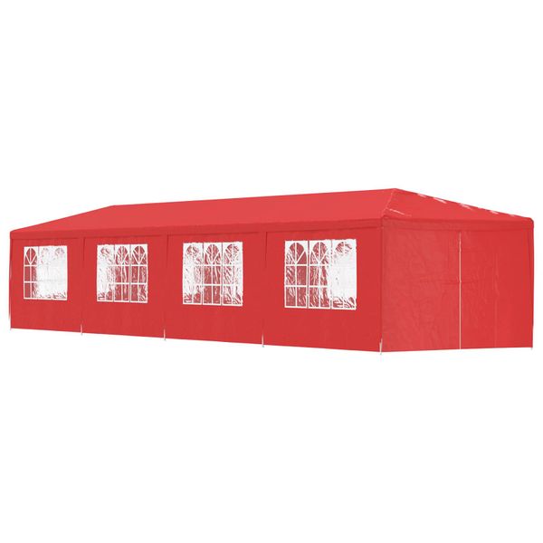 vidaXL Párty stan 1200 x 300 x 255 cm Červená PE a oceľ