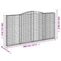 vidaXL Oblúkový gabionový kôš 9 ks 400x30x200/220cm pozinkované železo