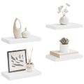 vidaXL Plávajúce nástenné police 4 ks, biele 40x23,5x3,8 cm, MDF