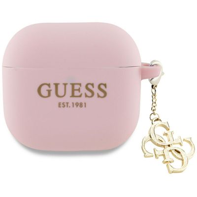 Obal Guess pre AirPods 4 Silikónový 4G Charm Ružový