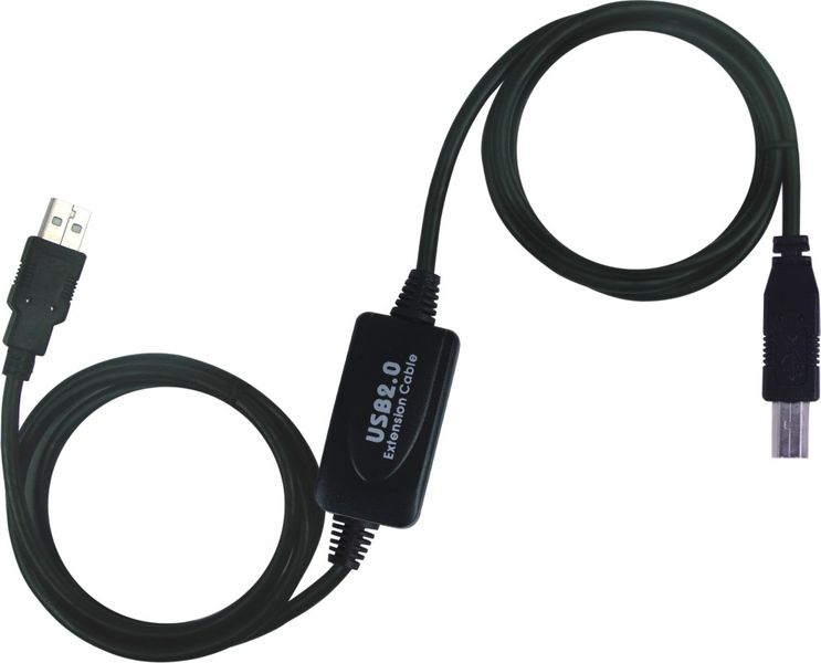 PremiumCord USB 2.0 repeater a prepojovací kábel A/M-B/M 15m