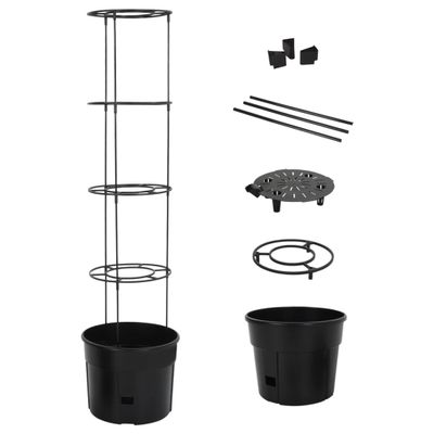 vidaXL Kvetináč na paradajky antracitový Ø39x150 cm polypropylén