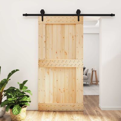 vidaXL Posuvné dvere Prírodná a čierna 100 x 210 cm