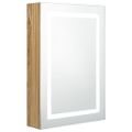 vidaXL LED kúpeľňová zrkadlová skrinka farba dubu 50x13x70 cm