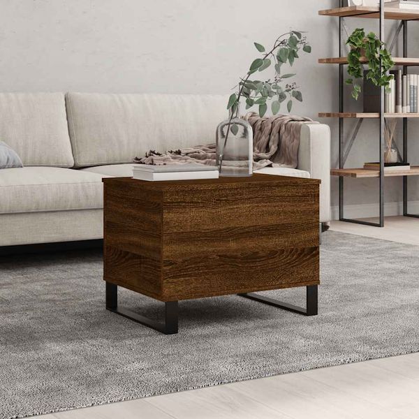 vidaXL Konferenčný stolík hnedý dub 60x44,5x45 cm spracované drevo