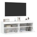 vidaXL TV nástenné skrinky s LED svetlami 2 ks biele 60x30x40 cm