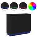 vidaXL LED komoda Čierny dub 90 x 32 x 75 cm Kompozitné drevo