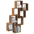 vidaXL Nástenná polica kocky staré drevo 90x15x119,5 cm drevo