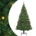 vidaXL Umelý vianočný stromček Zelená 210 cm PVC a Oceľ a Plast