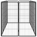 vidaXL Ohrádka pre psov 12 panelov čierna 50x100 cm práškovaná oceľ