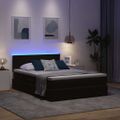 vidaXL LED úložná posteľ s matracom Čierna 140 x 190 cm Zamat