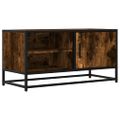 vidaXL TV skrinka dymový dub 80x34,5x40 cm kompozitné drevo a kov