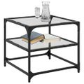 vidaXL Konferenčné stolíky priehľ. sklenená doska 2 ks 50x50x45cm oceľ