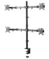 Neomounts FPMA-D550D4BLACK / Flat Screen Desk Mount (clamp/grommet) / Black Držák, VESA, stolní, pro 4 ploché monitory, úhloprícka 13"-32", náklon 90°, otácení 180°, rotace 360°, nosnost 24kg, cerný