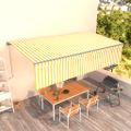 vidaXL Automatická markíza s tienidlom 6x3 m žlto-biela