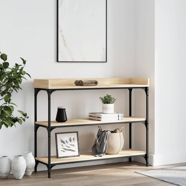 vidaXL Konzolový stolík s policami dub sonoma 100x30x80 cm