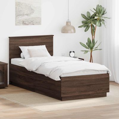 vidaXL Rám postele Hnedý dub 70 x 190 cm Kompozitné drevo