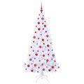 vidaXL Umelý vianočný stromček s 300 LED-i Biela 180 cm PVC a oceľ